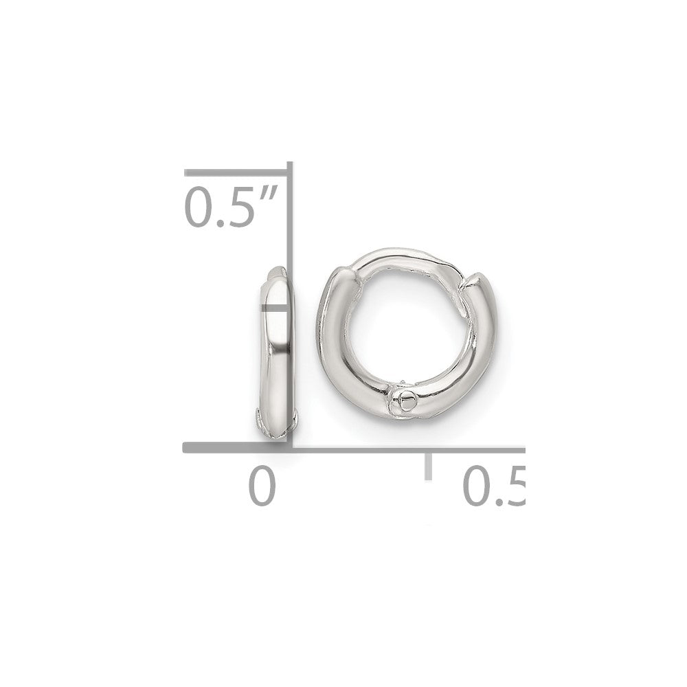 QE16962 Sterling Silver Polished Hinged Hoop Earrings