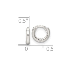 QE16962 Sterling Silver Polished Hinged Hoop Earrings