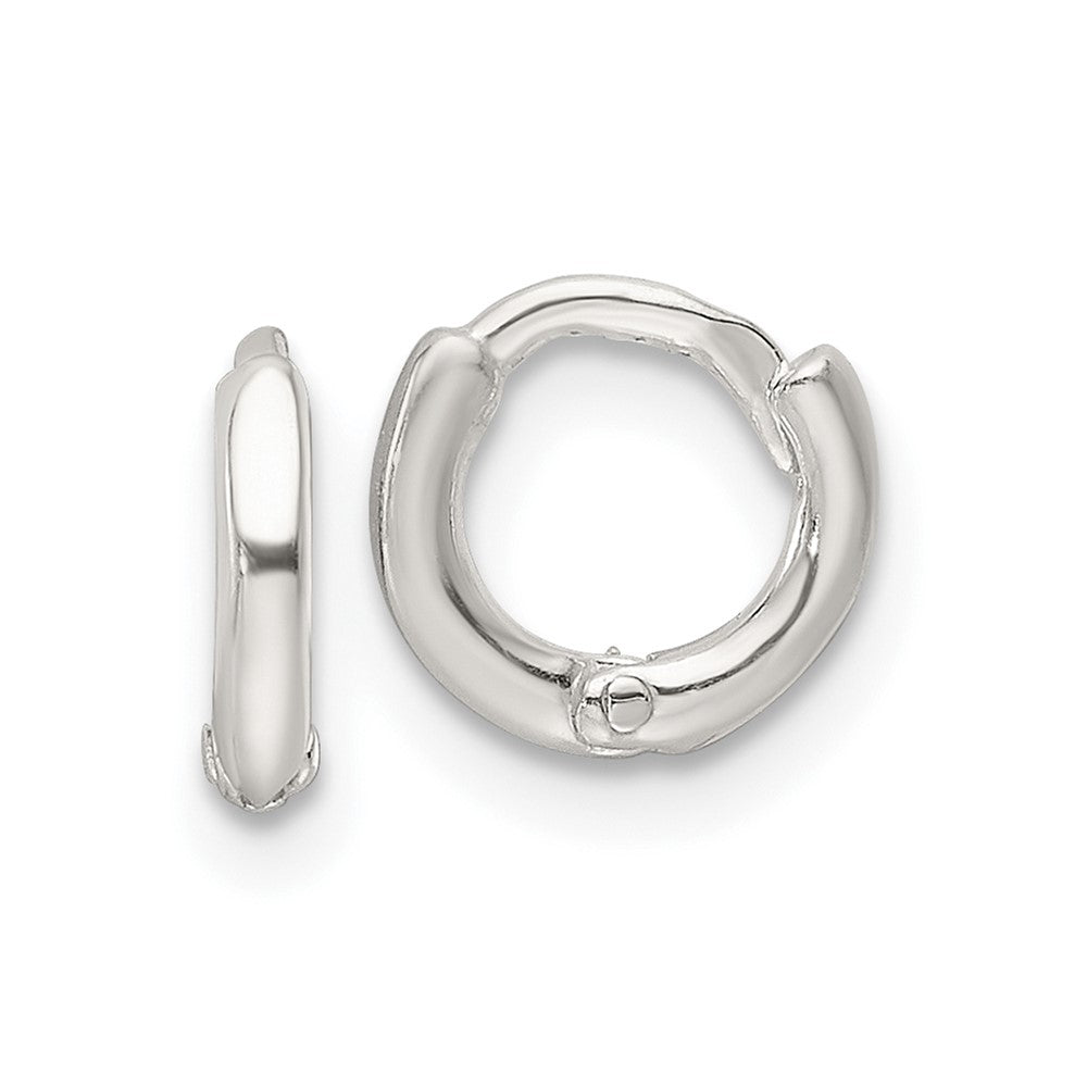 QE16962 Sterling Silver Polished Hinged Hoop Earrings