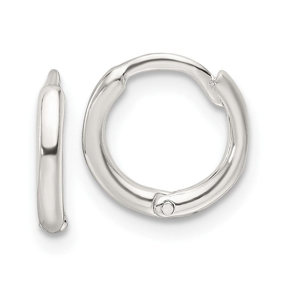 QE16963 Sterling Silver Polished Hinged Hoop Earrings