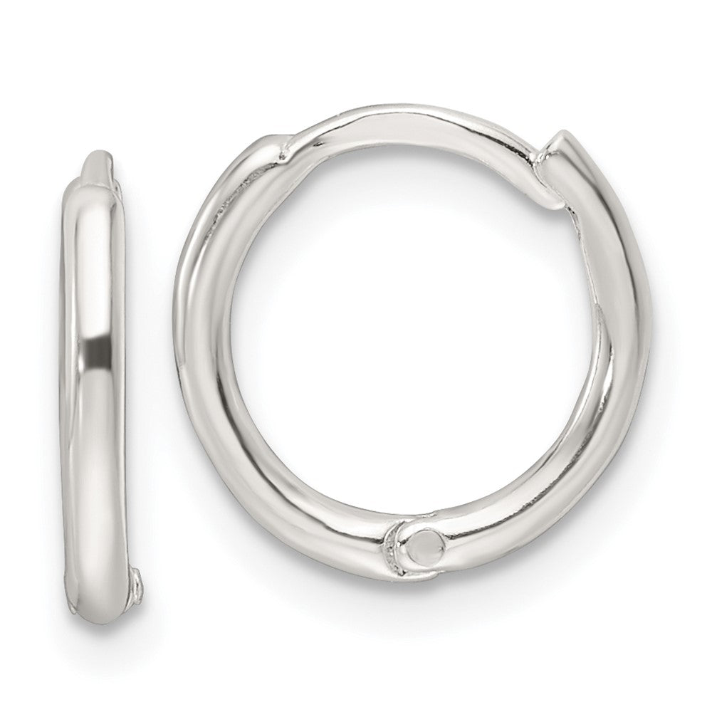 QE16964 Sterling Silver Polished Hinged Hoop Earrings