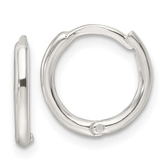 QE16964 Sterling Silver Polished Hinged Hoop Earrings