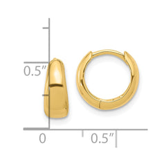 QE16970GP Sterling Silver Gold-tone 12x5mm Huggie Hoop Earrings