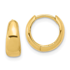 QE16970GP Sterling Silver Gold-tone 12x5mm Huggie Hoop Earrings