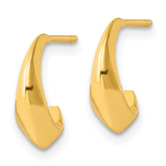 QE16980GP Sterling Silver Gold-tone Polished C-Hoop Post Earrings