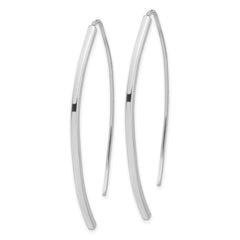 QE17061 Sterling Silver Rhodium-plated Polished Threader Bar Earrings