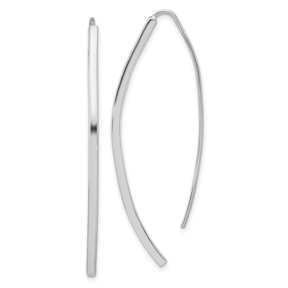 QE17061 Sterling Silver Rhodium-plated Polished Threader Bar Earrings