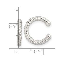 QE17080 Sterling Silver E-Coating Polished Twisted Pair of 2 Cuff Earrings