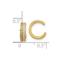 QE17095GP Sterling Silver Gold-tone Polished Two Row CZ Pair of 2 Cuff Earrings