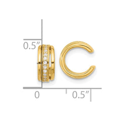 QE17096GP Sterling Silver Gold-plated Polished CZ Pair of 2 Cuff Earrings