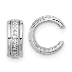 QE17096 Sterling Silver Rhodium-plated Polished CZ Pair of 2 Cuff Earrings
