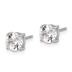 QE17111 Sterling Silver RH-plated 6mm Created White Sapphire Stud Earrings