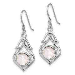 QE17429 Sterling Silver RH-plated Polished Fancy Mother of Pearl Dangle Earrings