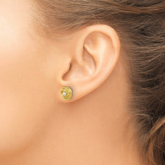 QE17480GP Sterling Silver Gold-tone Love Knot CZ Stud Earrings