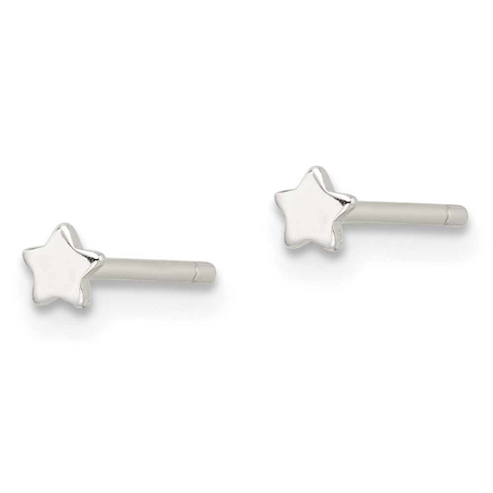 QE17547 Sterling Silver E-Coating Star Post Earrings