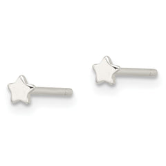 QE17547 Sterling Silver E-Coating Star Post Earrings