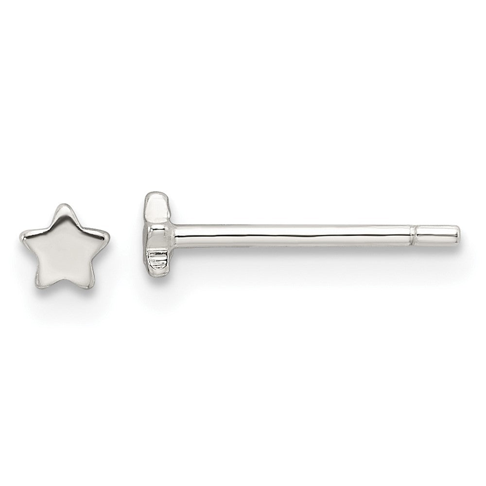 QE17547 Sterling Silver E-Coating Star Post Earrings