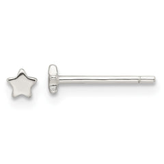 QE17547 Sterling Silver E-Coating Star Post Earrings