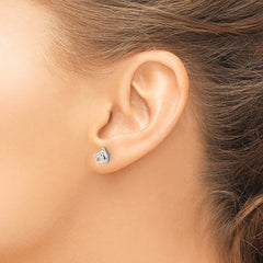 QE17594 Sterling Silver E-coated Horse Post Earrings