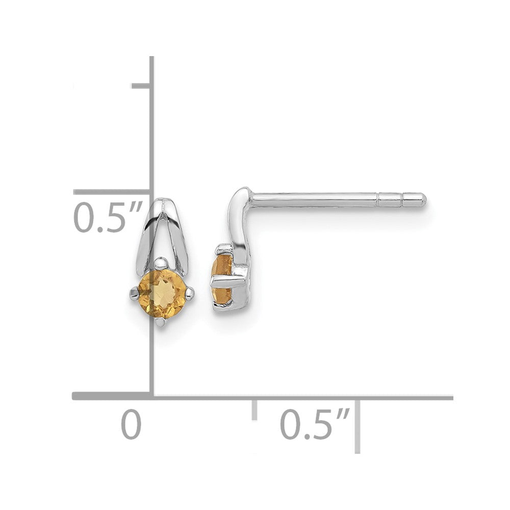 QE17753CI Sterling Silver Rhodium-plated .2CI Citrine Post Earrings