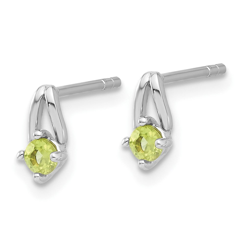 QE17753PE Sterling Silver Rhodium-plated .24PE Peridot Post Earrings