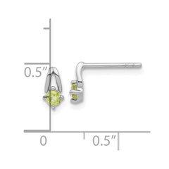 QE17753PE Sterling Silver Rhodium-plated .24PE Peridot Post Earrings