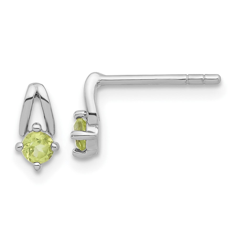 QE17753PE Sterling Silver Rhodium-plated .24PE Peridot Post Earrings