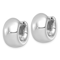 QE17926 Sterling Silver Rhodium-plated Polished 12.00mm x 20mm Hollow Hoop Earrings