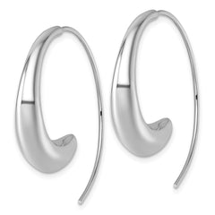 QE18020 Sterling Silver Rhodium-plated Polished Graduated Circle Threader Earrings