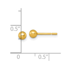 QE18033GP Sterling Silver Gold-tone Polished 3.75mm Ball Post Earrings