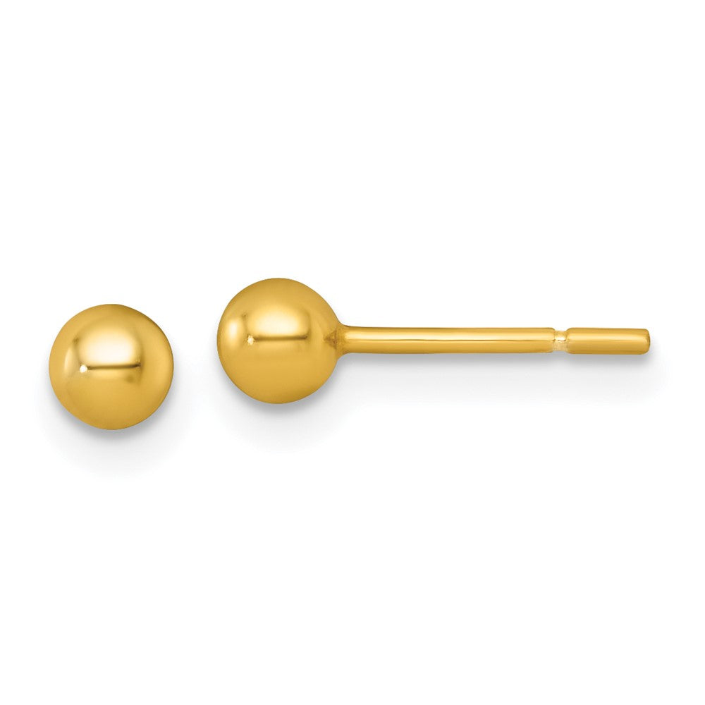 QE18033GP Sterling Silver Gold-tone Polished 3.75mm Ball Post Earrings