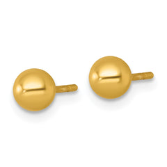 QE18034GP Sterling Silver Gold-tone Polished 4.75mm Ball Post Earrings