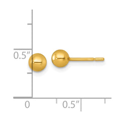 QE18034GP Sterling Silver Gold-tone Polished 4.75mm Ball Post Earrings