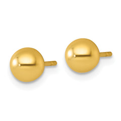QE18035GP Sterling Silver Gold-tone Polished 5.75mm Ball Post Earrings