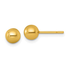 QE18035GP Sterling Silver Gold-tone Polished 5.75mm Ball Post Earrings