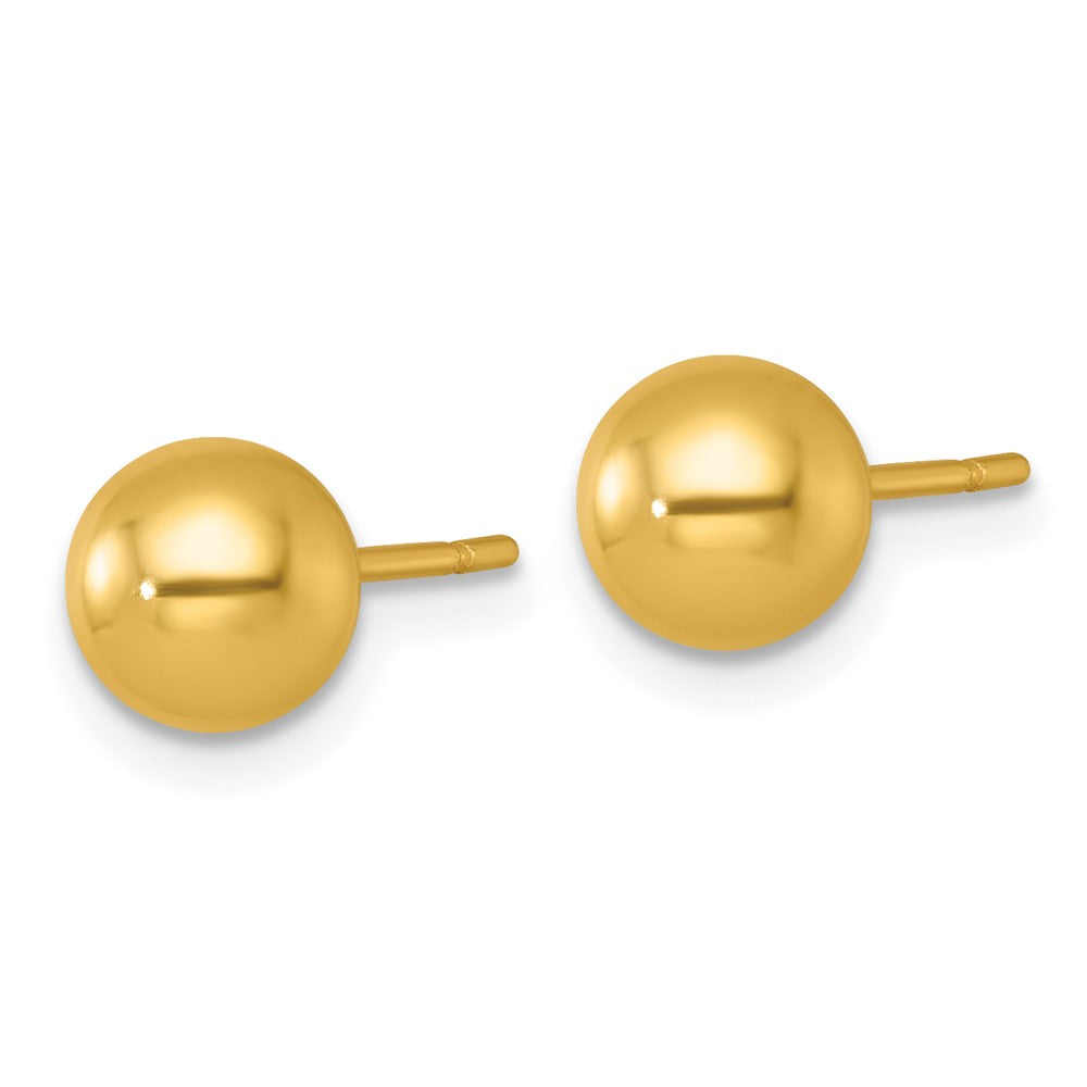 QE18036GP Sterling Silver Gold-tone Polished 6.75mm Ball Post Earrings