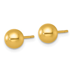 QE18036GP Sterling Silver Gold-tone Polished 6.75mm Ball Post Earrings