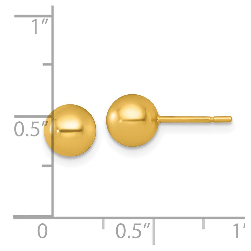 QE18036GP Sterling Silver Gold-tone Polished 6.75mm Ball Post Earrings