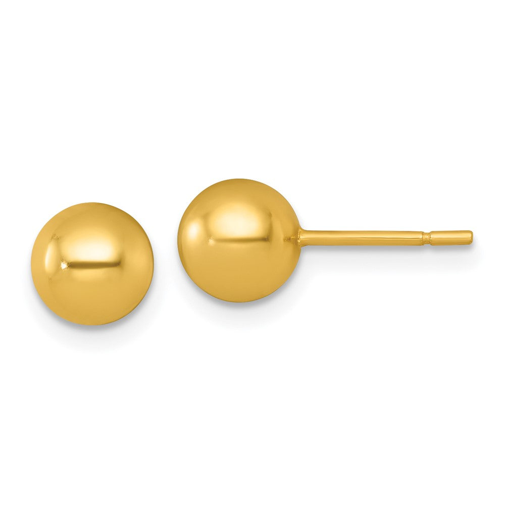 QE18036GP Sterling Silver Gold-tone Polished 6.75mm Ball Post Earrings