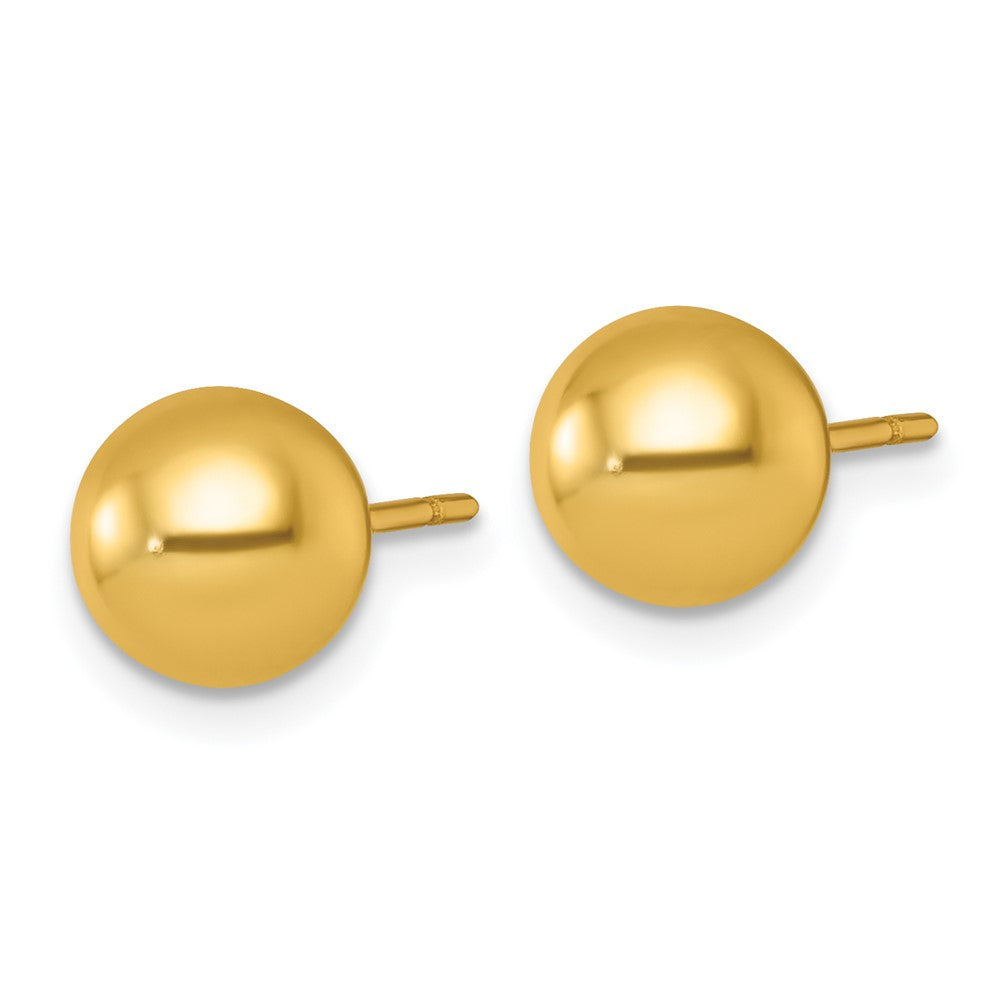 QE18037GP Sterling Silver Gold-tone Polished 7.75mm Ball Post Earrings