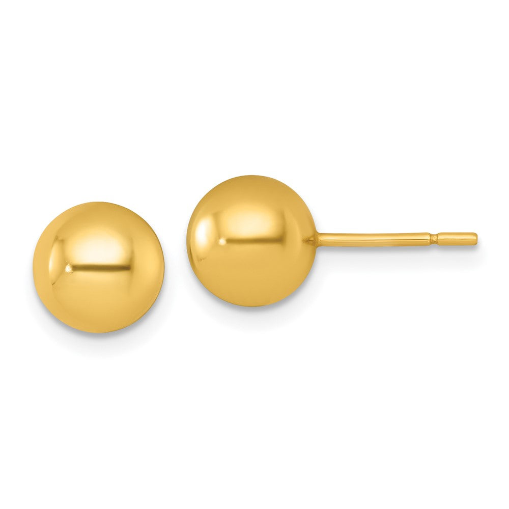 QE18037GP Sterling Silver Gold-tone Polished 7.75mm Ball Post Earrings