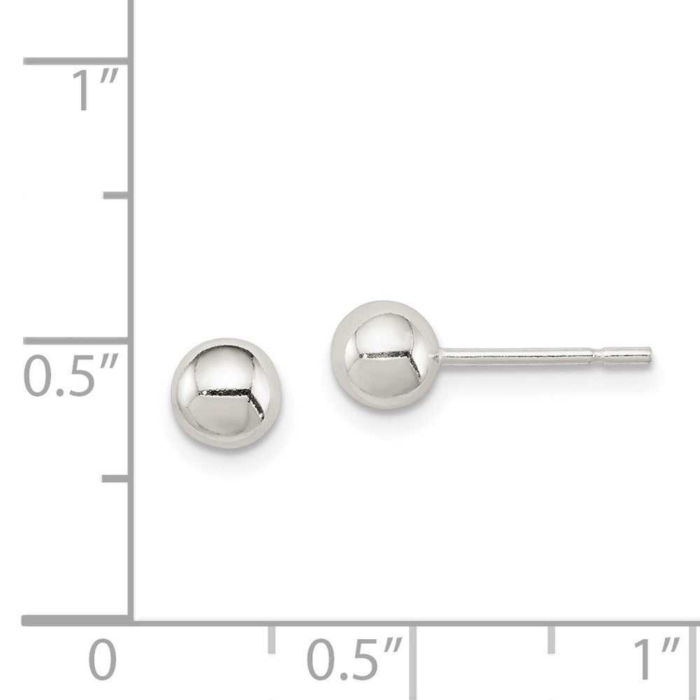 QE182 Sterling Silver 5mm Ball Earrings