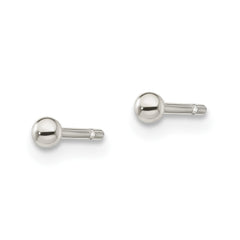 QE1829 Sterling Silver Polished 2mm Ball Earrings