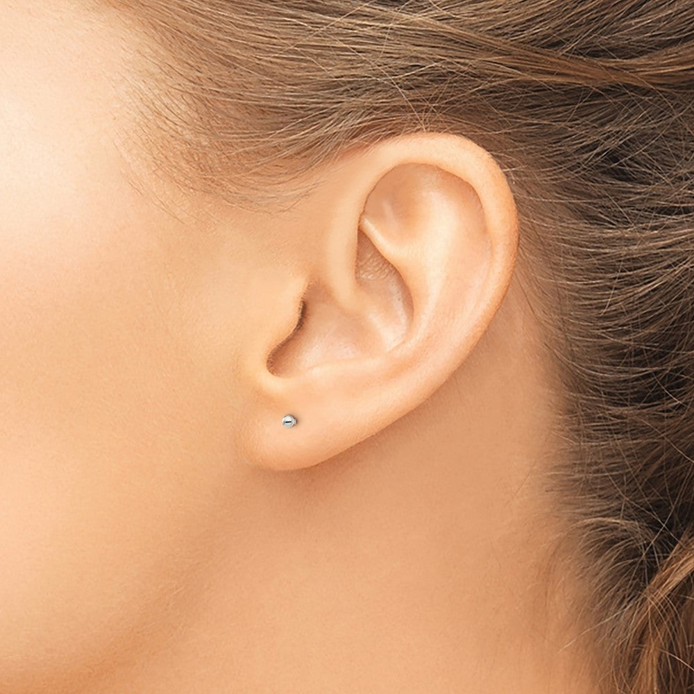 QE1829 Sterling Silver Polished 2mm Ball Earrings