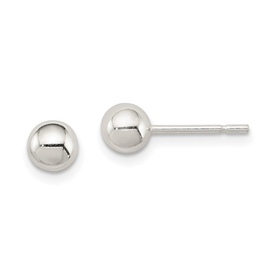 QE182 Sterling Silver 5mm Ball Earrings