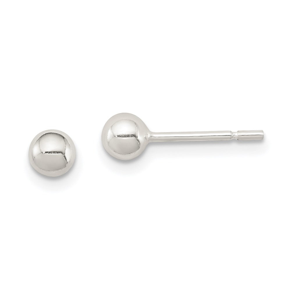 QE183 Sterling Silver 4mm Ball Earrings