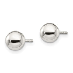 QE1831 Sterling Silver Polished 6mm Ball Earrings