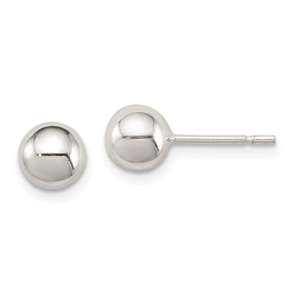 QE1831 Sterling Silver Polished 6mm Ball Earrings