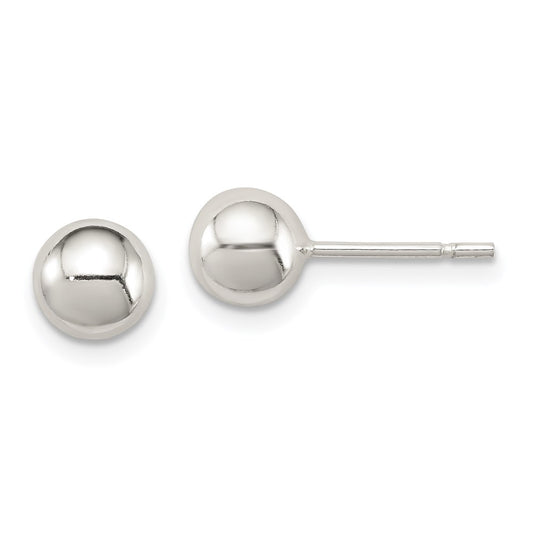 QE1831 Sterling Silver Polished 6mm Ball Earrings