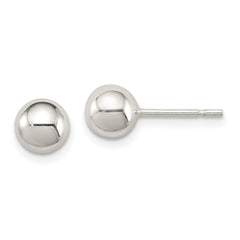 QE1831 Sterling Silver Polished 6mm Ball Earrings